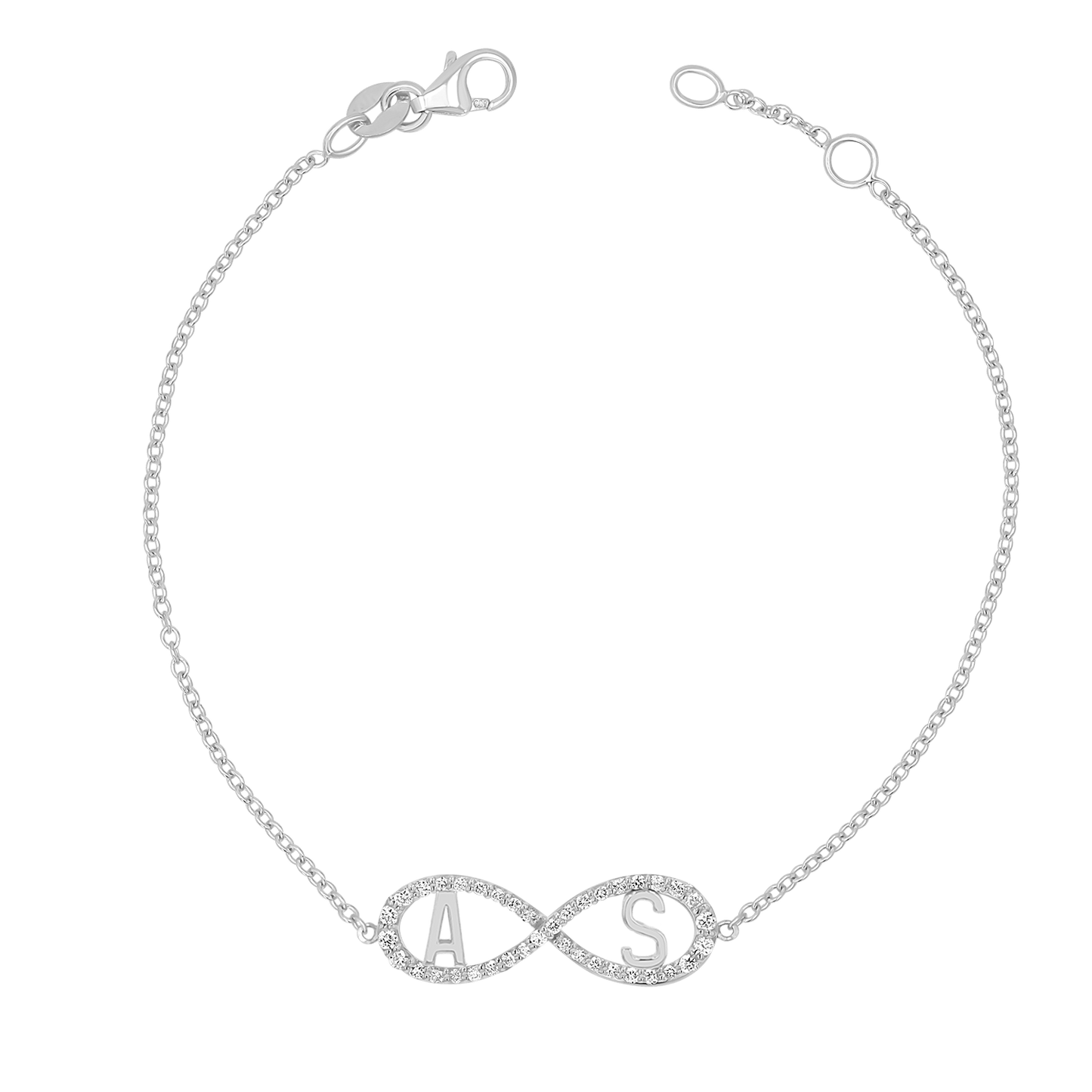 Diamond Infinity Letter Bracelet - Lotus Diamond