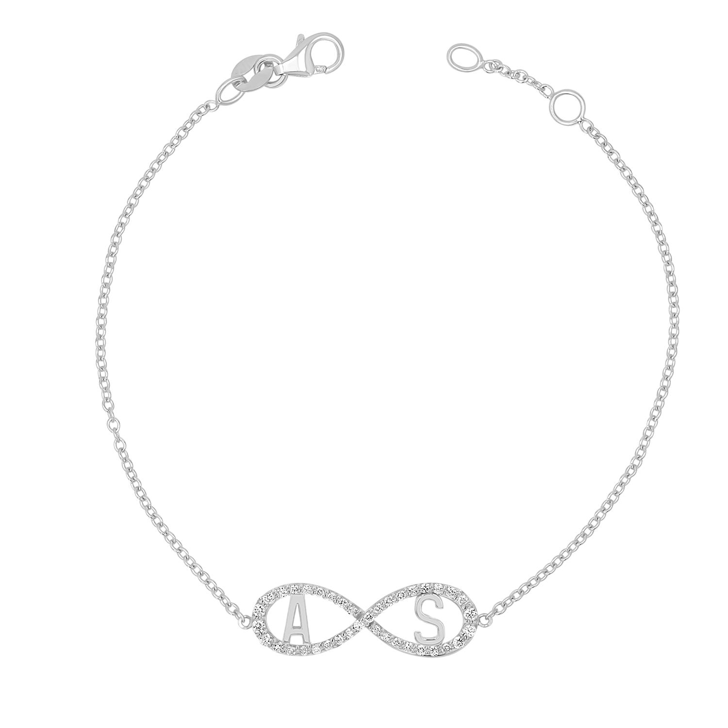 Diamond Infinity Letter Bracelet - Lotus Diamond