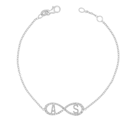 Diamond Infinity Letter Bracelet - Lotus Diamond