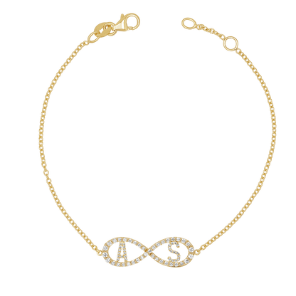 Diamond Infinity Letter Bracelet - Lotus Diamond