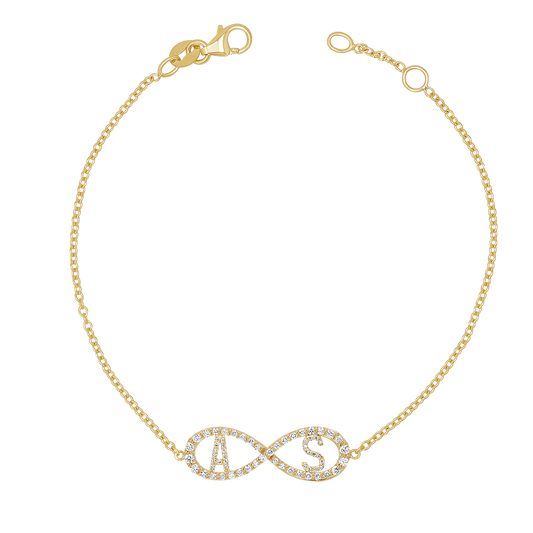 Diamond Infinity Letter Bracelet - Lotus Diamond