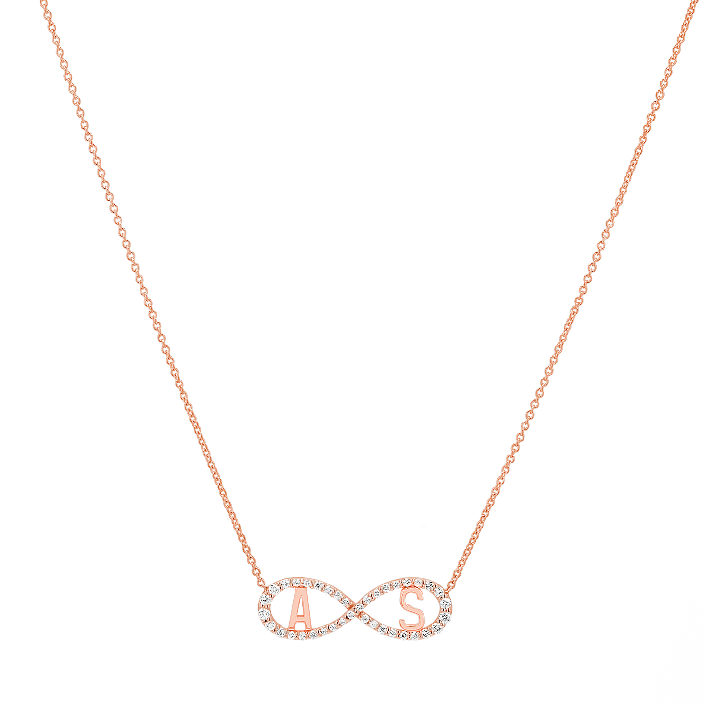 Diamond Infinity Letter Necklace - Lotus Diamond