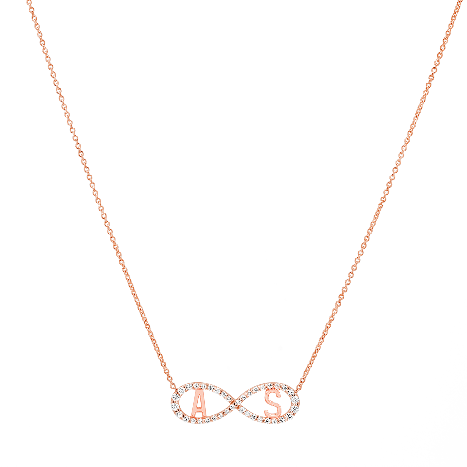 Diamond Infinity Letter Necklace - Lotus Diamond
