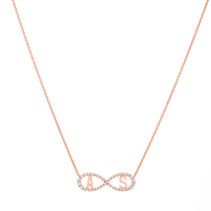 Diamond Infinity Letter Necklace - Lotus Diamond