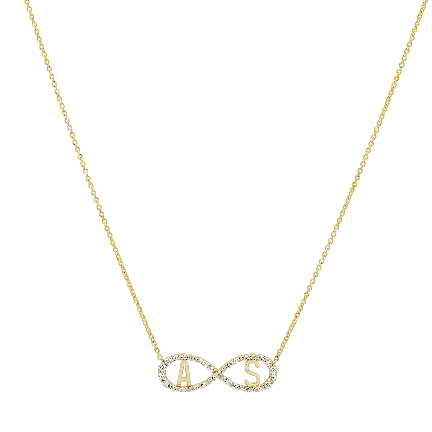 Diamond Infinity Letter Necklace - Lotus Diamond