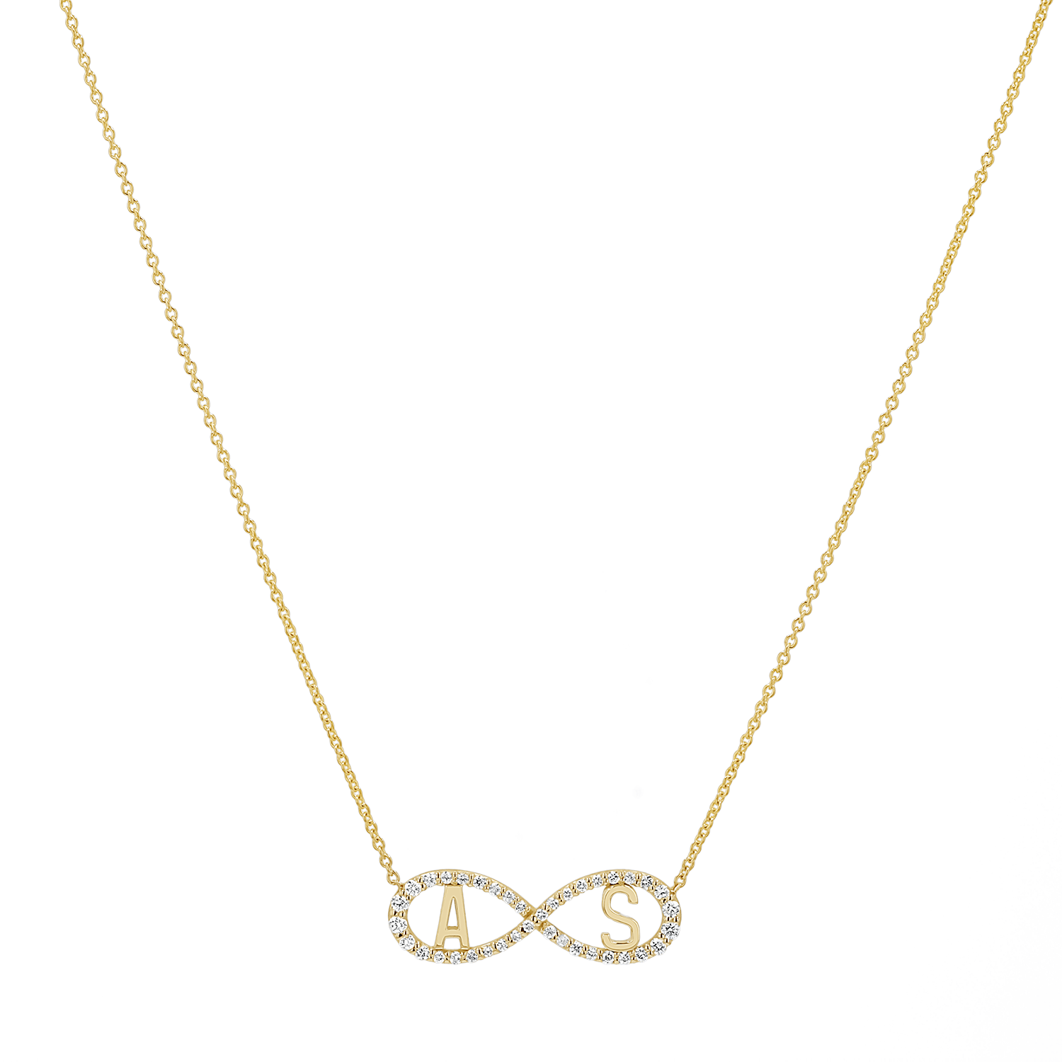 Diamond Infinity Letter Necklace - Lotus Diamond