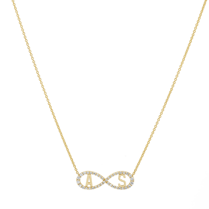 Diamond Infinity Letter Necklace - Lotus Diamond