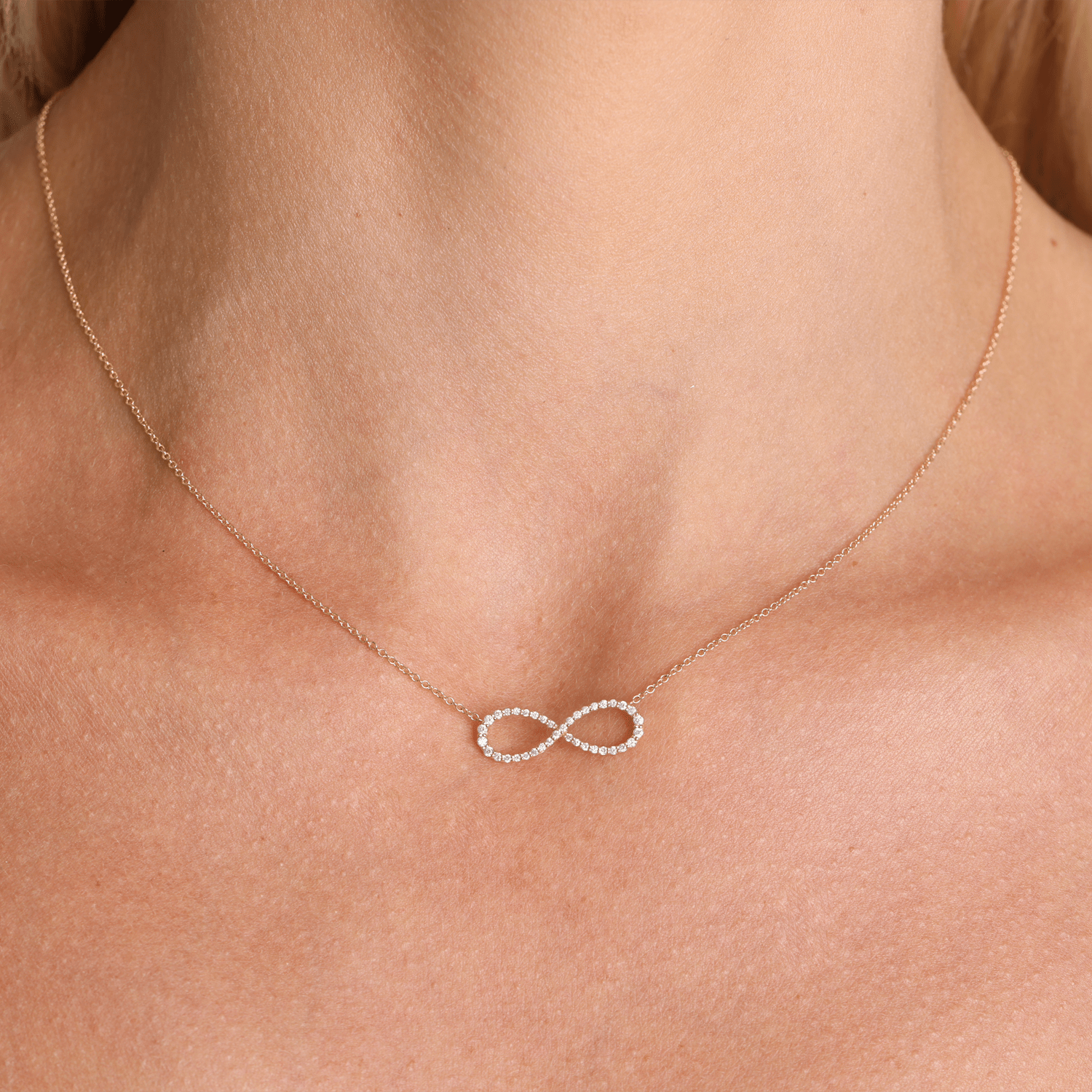 Diamond Infinity Letter Necklace - Lotus Diamond