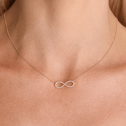Diamond Infinity Letter Necklace - Lotus Diamond