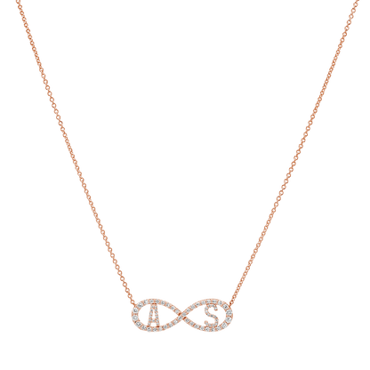 Diamond Infinity Letter Necklace - Lotus Diamond