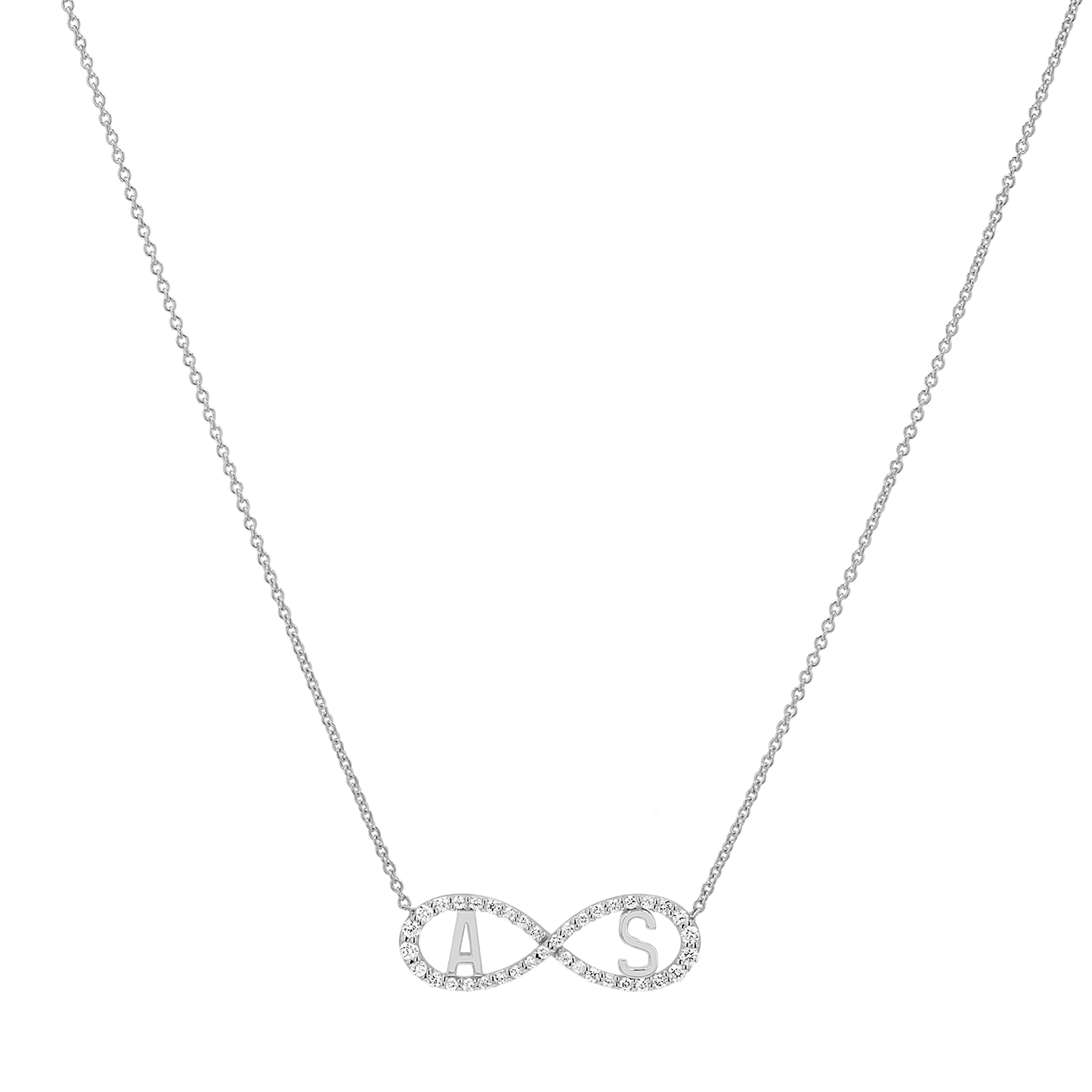 Diamond Infinity Letter Necklace - Lotus Diamond