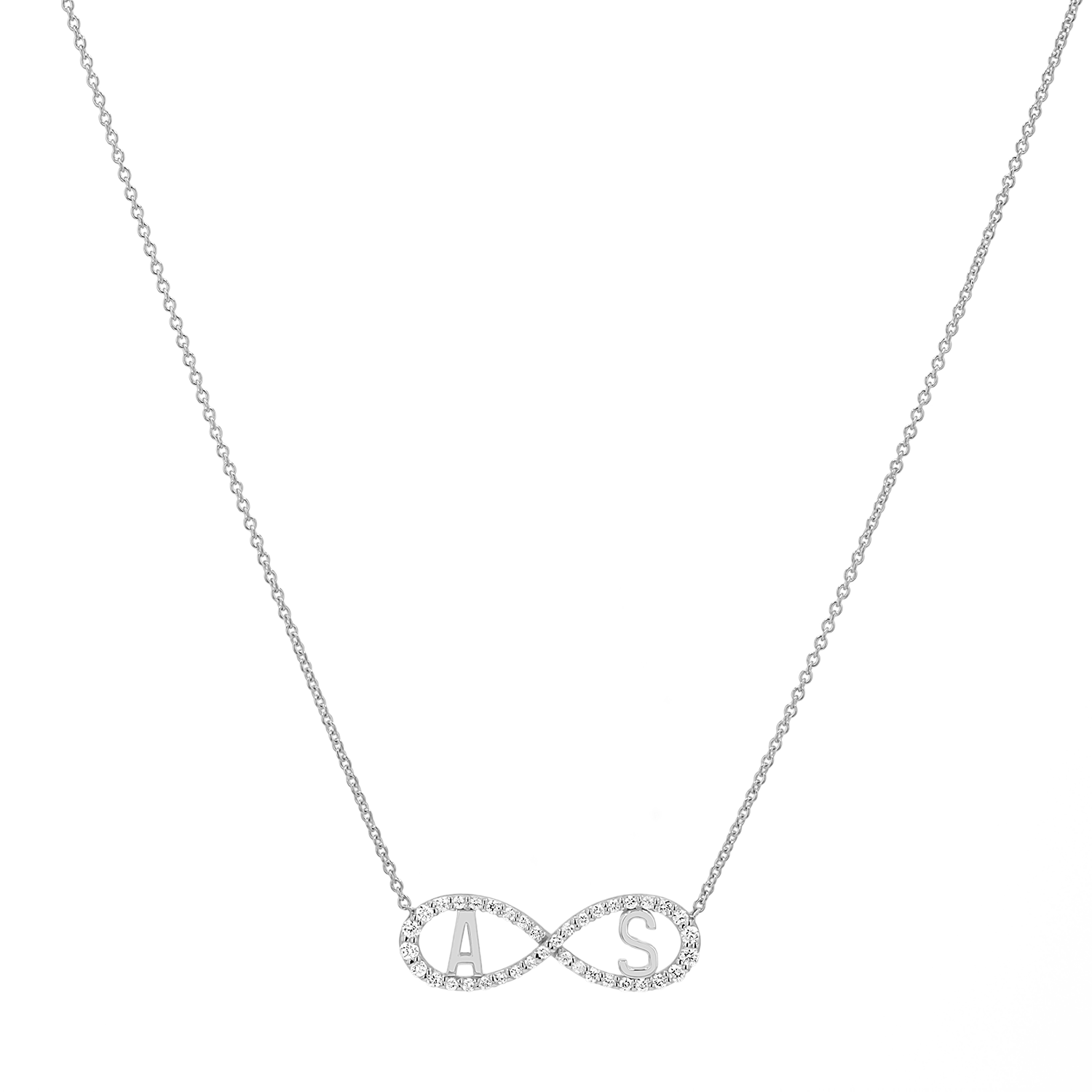 Diamond Infinity Letter Necklace - Lotus Diamond
