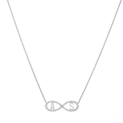 Diamond Infinity Letter Necklace - Lotus Diamond