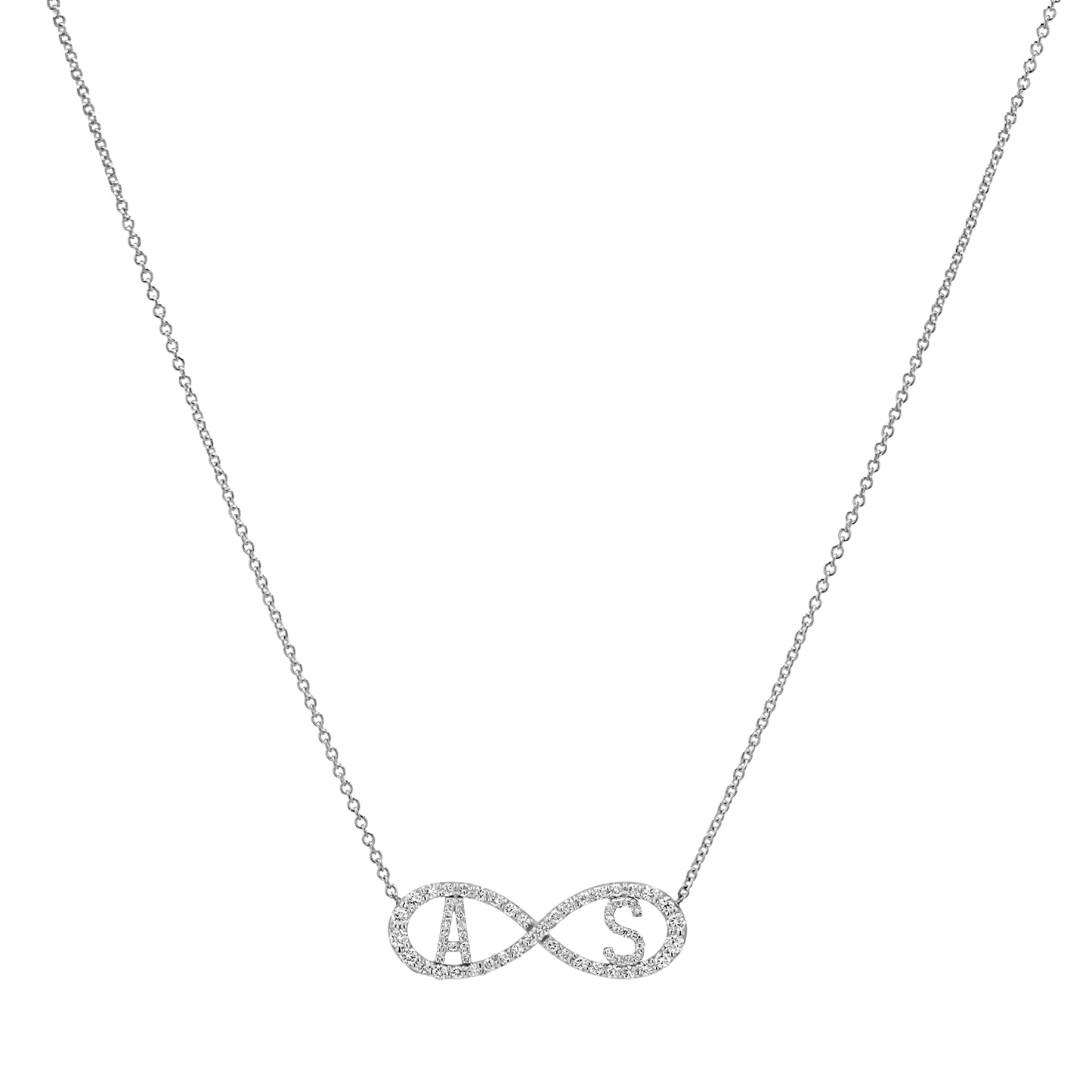 Diamond Infinity Letter Necklace - Lotus Diamond
