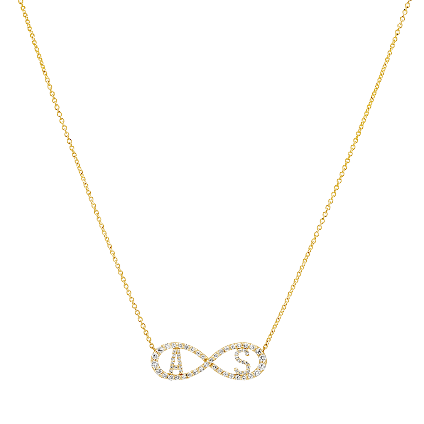 Diamond Infinity Letter Necklace - Lotus Diamond