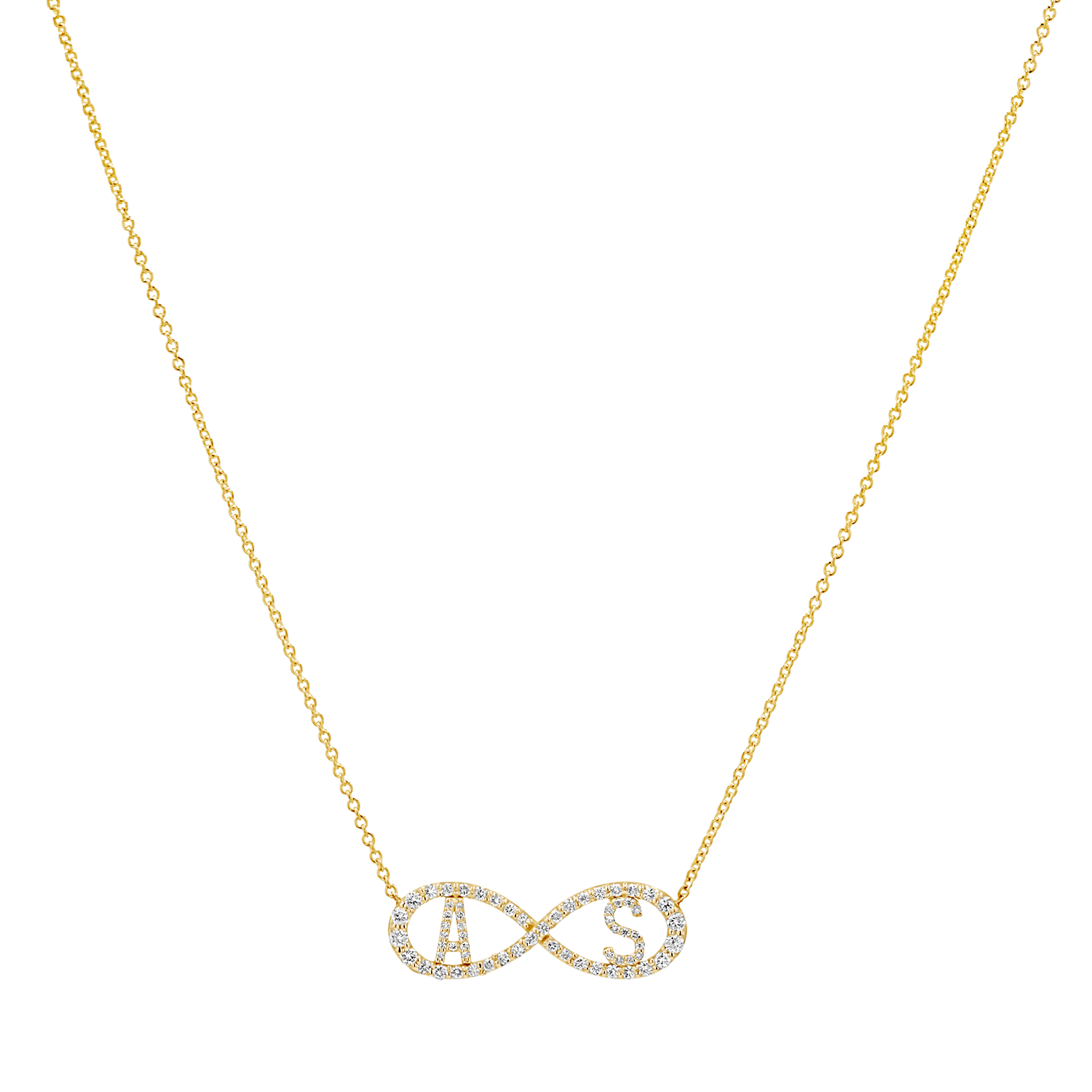Diamond Infinity Letter Necklace - Lotus Diamond