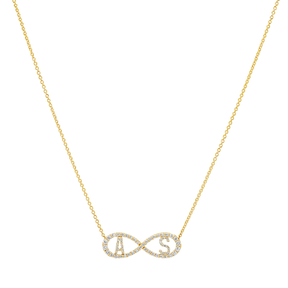 Diamond Infinity Letter Necklace - Lotus Diamond