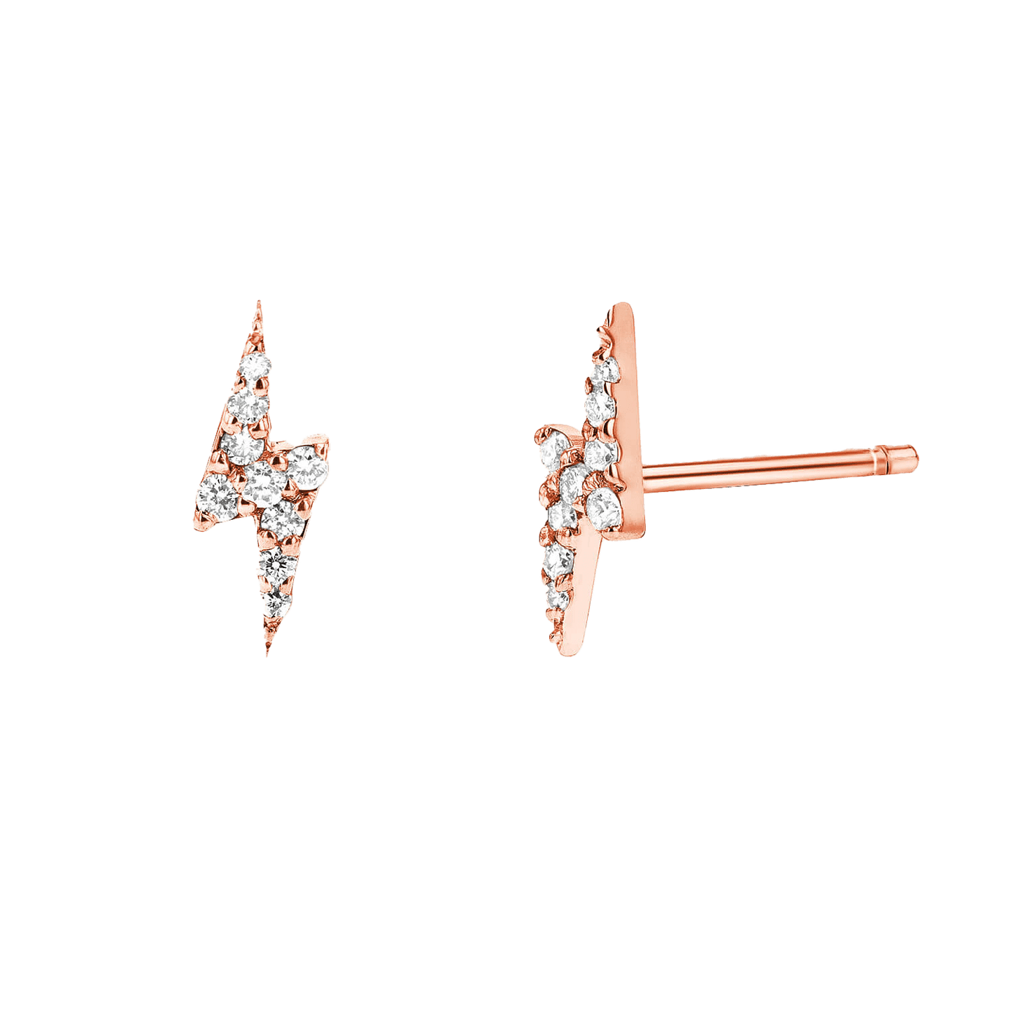 Diamond Lightning Bolt Stud Earrings - Lotus Diamond