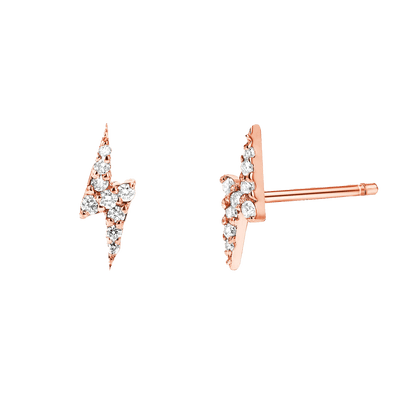 Diamond Lightning Bolt Stud Earrings - Lotus Diamond