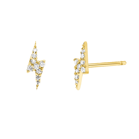 Diamond Lightning Bolt Stud Earrings - Lotus Diamond