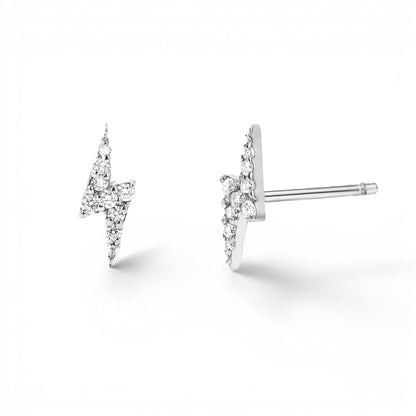 Diamond Lightning Bolt Stud Earrings - Lotus Diamond
