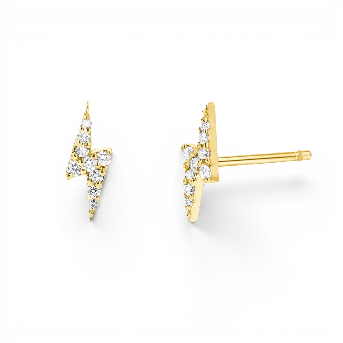 Diamond Lightning Bolt Stud Earrings - Lotus Diamond