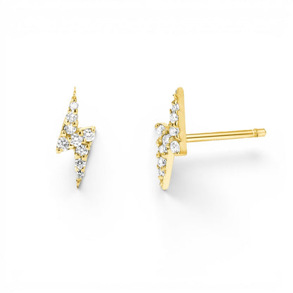 Diamond Lightning Bolt Stud Earrings - Lotus Diamond