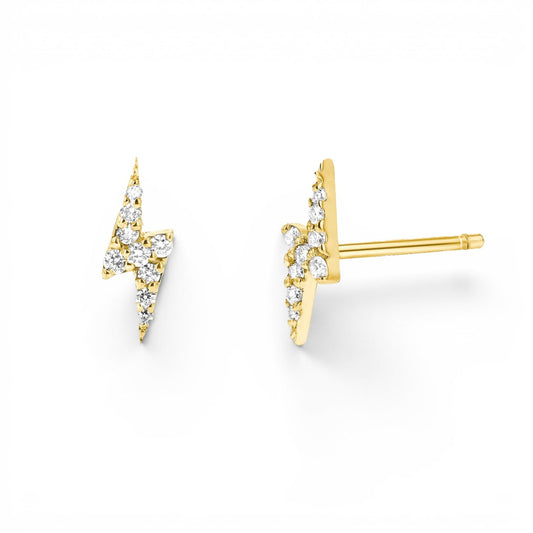 Diamond Lightning Bolt Stud Earrings - Lotus Diamond