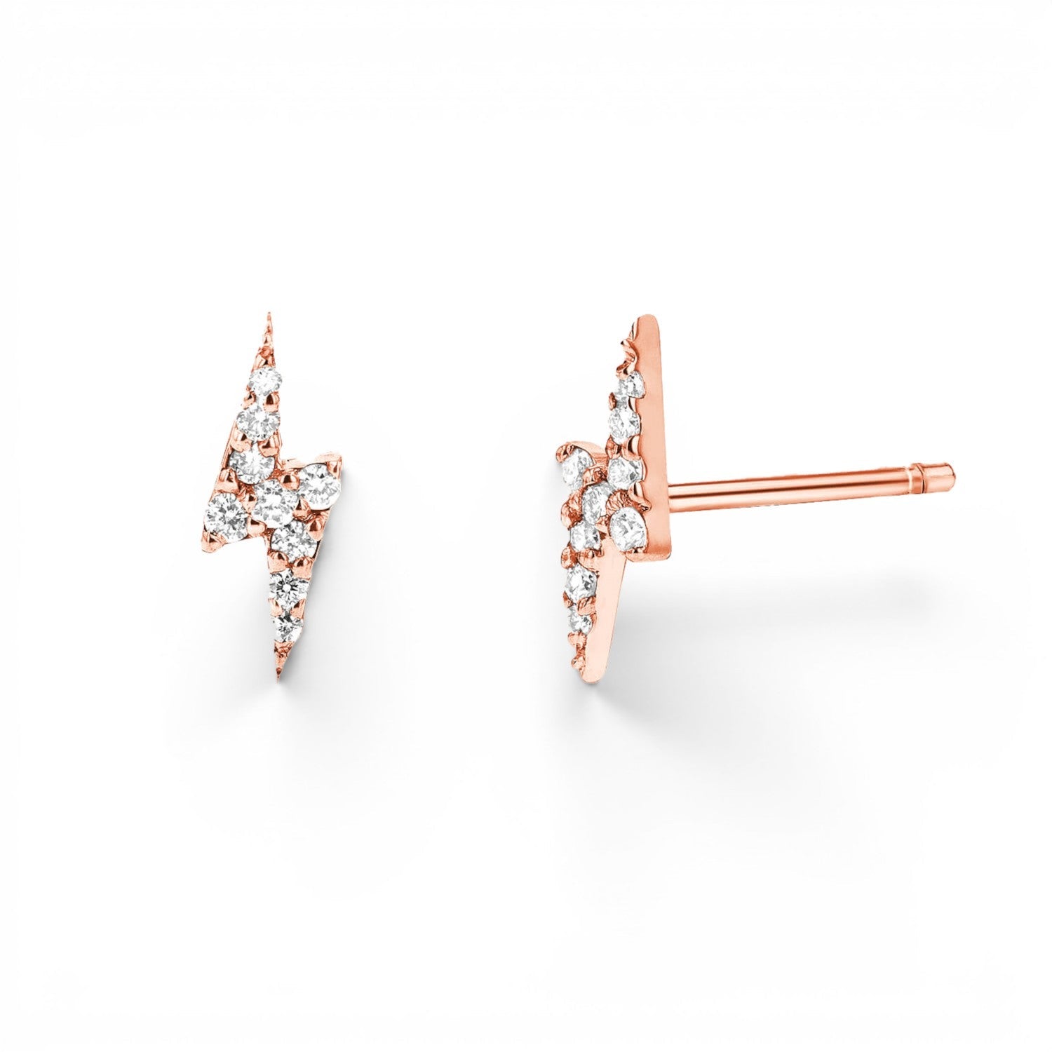 Diamond Lightning Bolt Stud Earrings - Lotus Diamond
