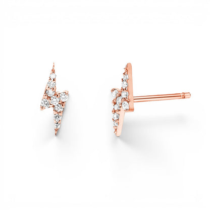 Diamond Lightning Bolt Stud Earrings - Lotus Diamond
