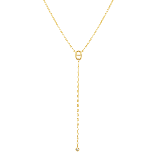 Diamond Mariner Lariat Necklace - Lotus Diamond