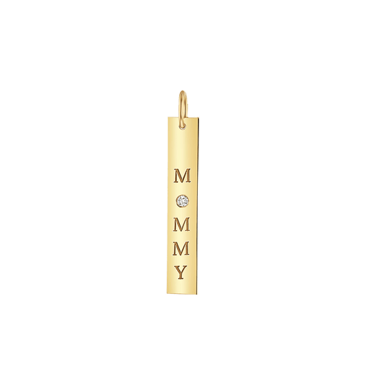 Diamond Mommy Vertical Tag Charm - Lotus Diamond