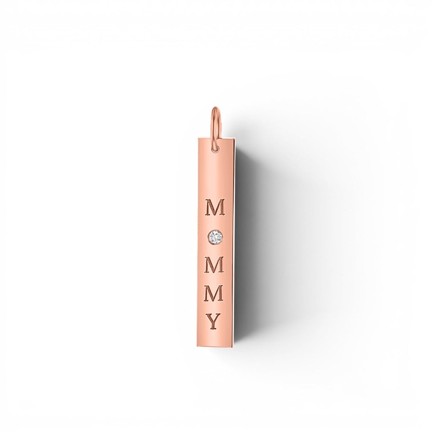 Diamond Mommy Vertical Tag Charm - Lotus Diamond