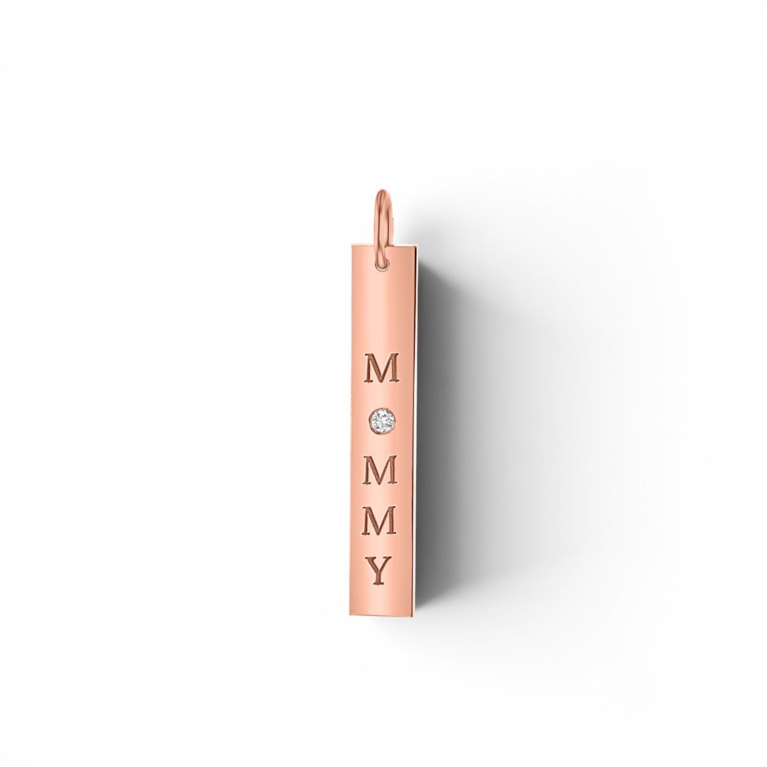 Diamond Mommy Vertical Tag Charm - Lotus Diamond