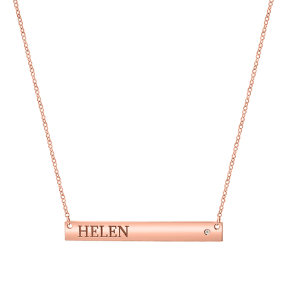 Diamond Nameplate Necklace - Lotus Diamond