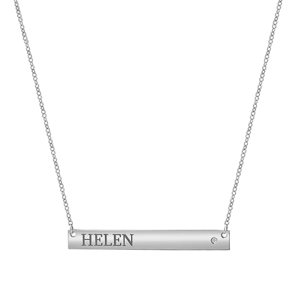 Diamond Nameplate Necklace - Lotus Diamond