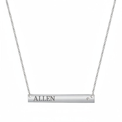 Diamond Nameplate Necklace - Lotus Diamond
