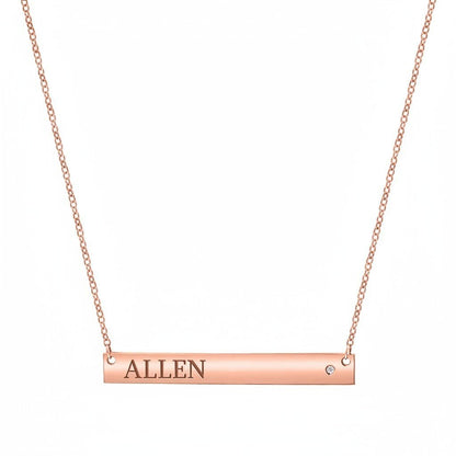 Diamond Nameplate Necklace - Lotus Diamond