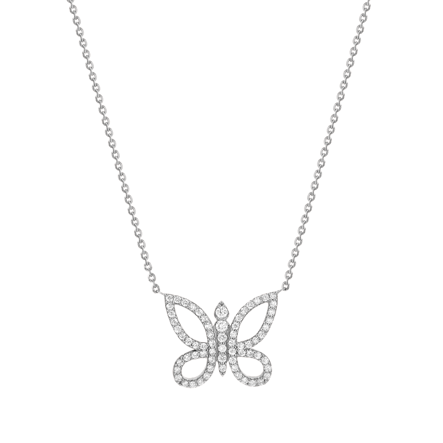 Diamond Pave Butterfly Necklace - Lotus Diamond