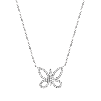 Diamond Pave Butterfly Necklace - Lotus Diamond