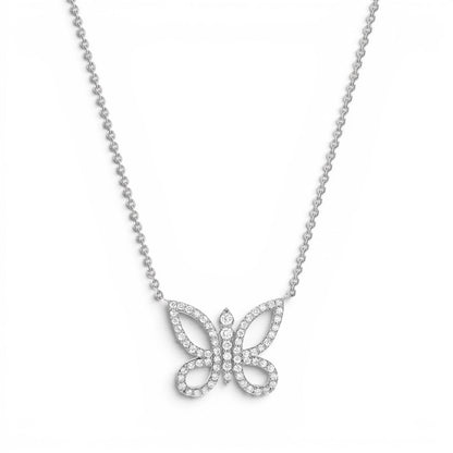 Diamond Pave Butterfly Necklace - Lotus Diamond
