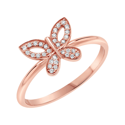 Diamond Pave Butterfly Ring - Lotus Diamond