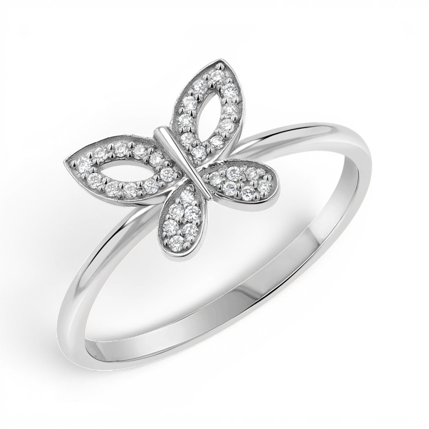 Diamond Pave Butterfly Ring - Lotus Diamond