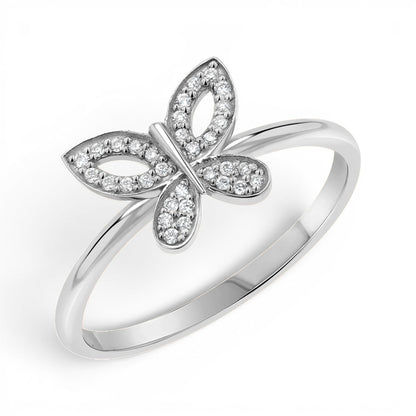 Diamond Pave Butterfly Ring - Lotus Diamond