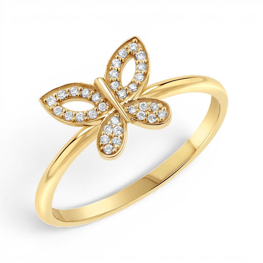 Diamond Pave Butterfly Ring - Lotus Diamond