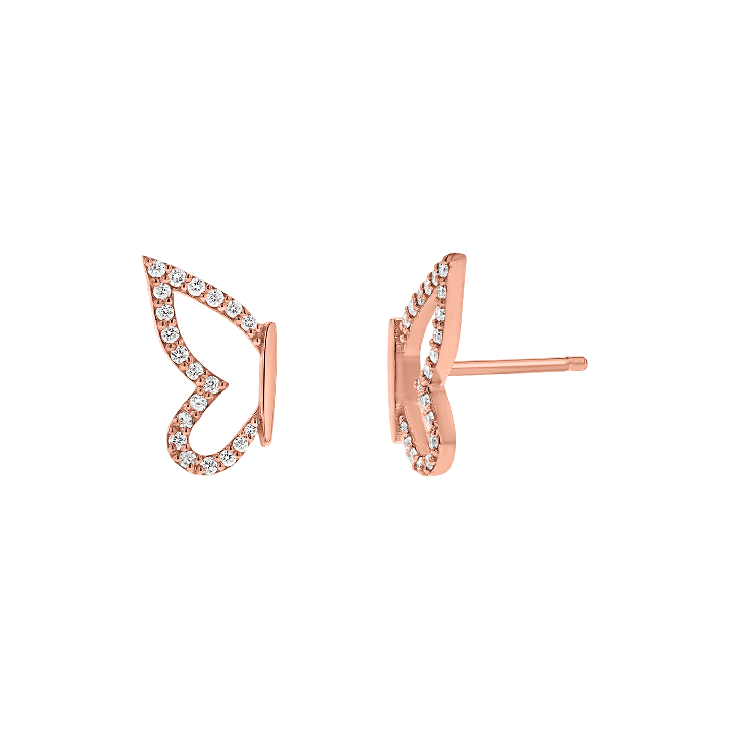 Diamond Pave Butterfly Wing Earring - Lotus Diamond