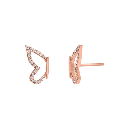 Diamond Pave Butterfly Wing Earring - Lotus Diamond