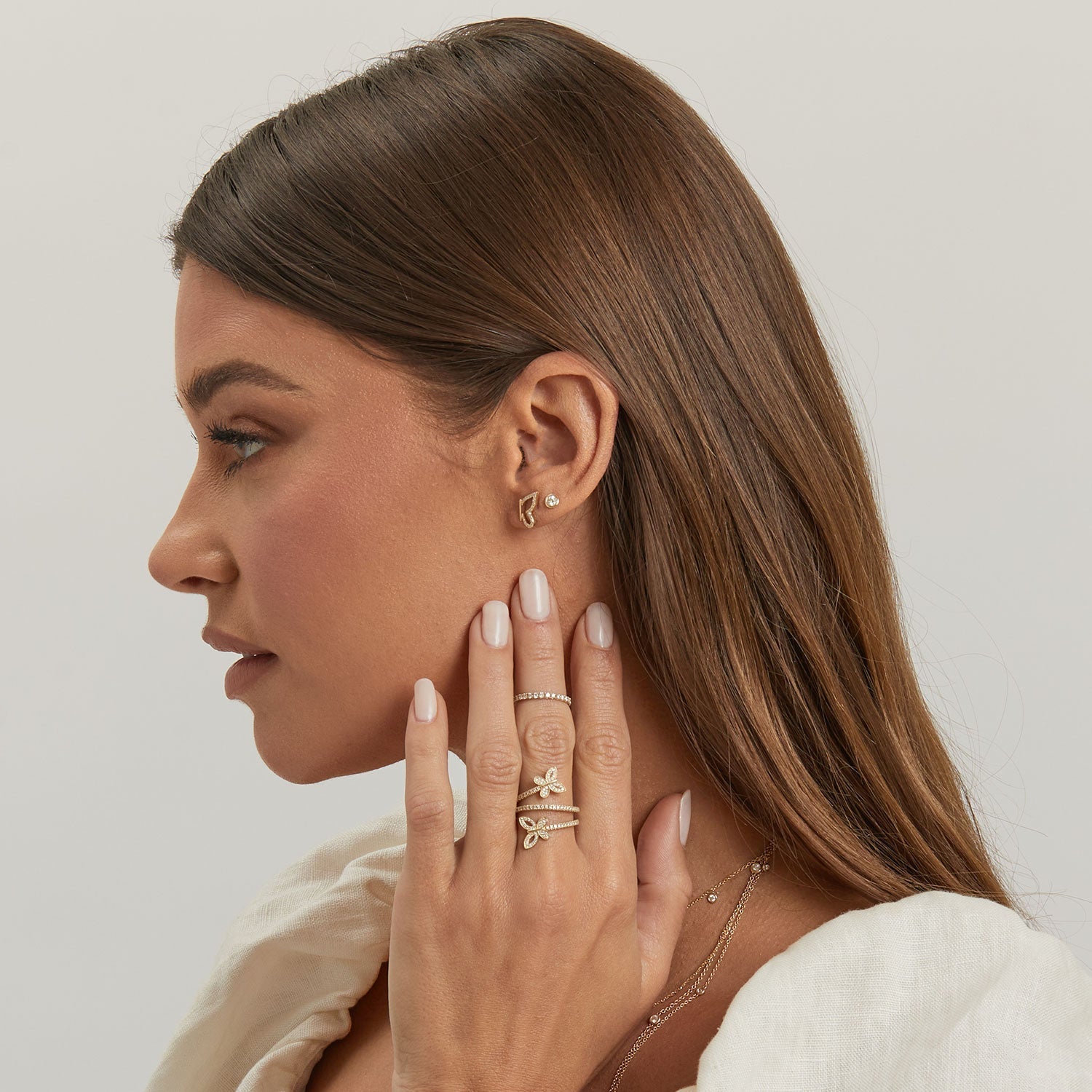 Diamond Pave Butterfly Wing Earring - Lotus Diamond