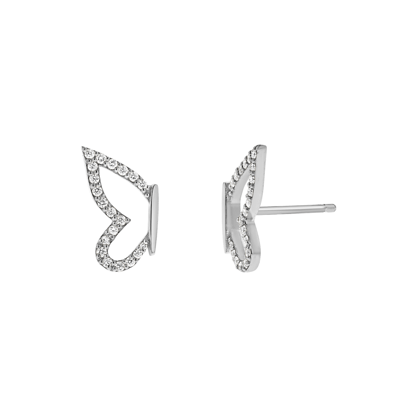 Diamond Pave Butterfly Wing Earring - Lotus Diamond