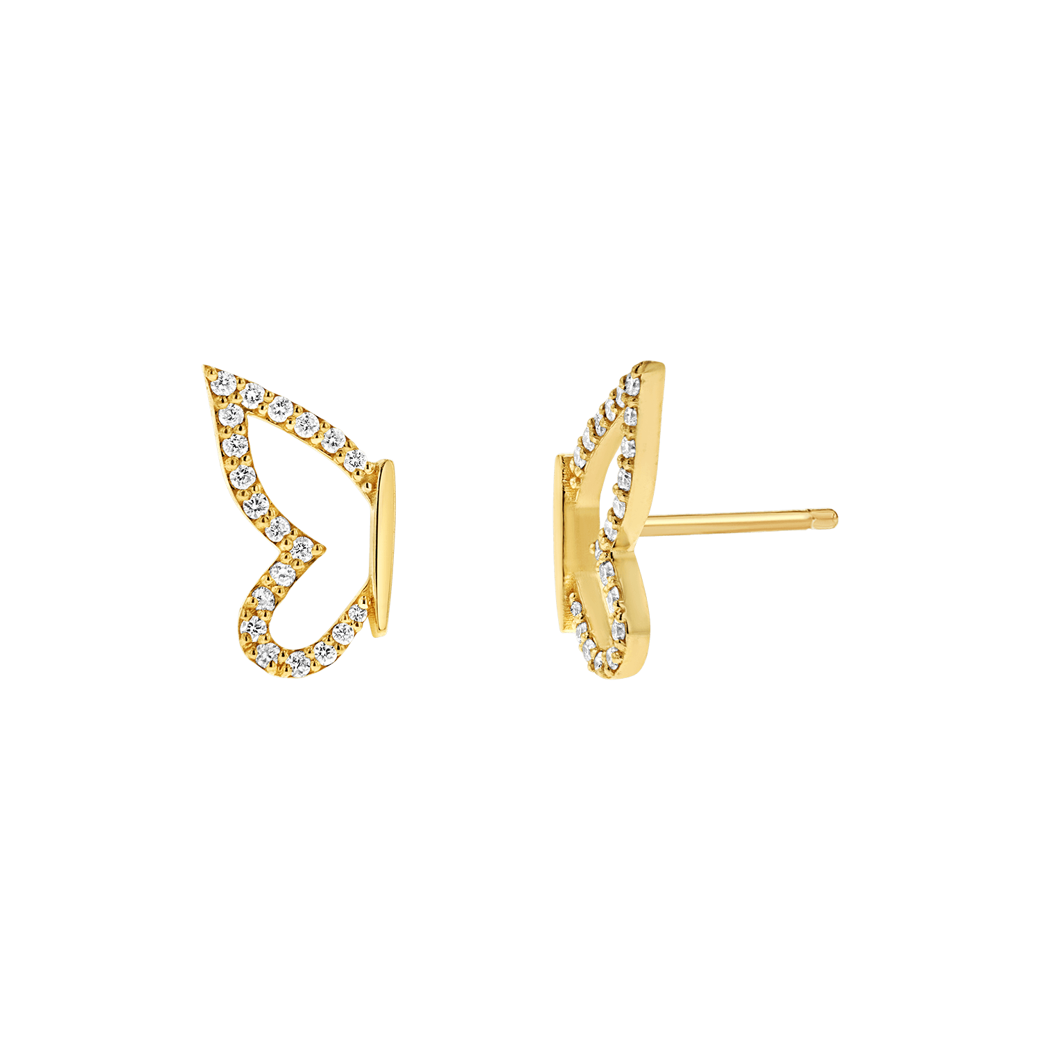 Diamond Pave Butterfly Wing Earring - Lotus Diamond